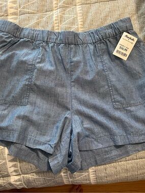 J. Crew Light Blue Chambray Elastic Waist Shorts